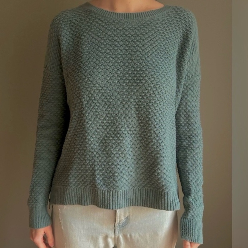 Madewell Women's Textured Knit Sweater - Bronze Side Zips - High/Low - Small